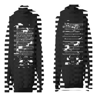 Chat Mignon Kitty Jouant Une Note Musique Musicienpianiste Sweater e - Cadeauxyz