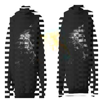 Cheval Forêt Portrait Animal Lover Illustration Motif Cheval Sweater e - Cadeauxyz