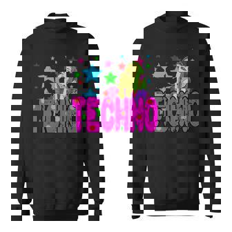 Chica Rave Techno Colores Fiesta Electrónica In Mangas Camisa de entrenamiento - Regaloses