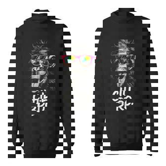 Chill Bro Cool Monkey With Sunglasses Saying Gamer S Sweatshirt - Seseable