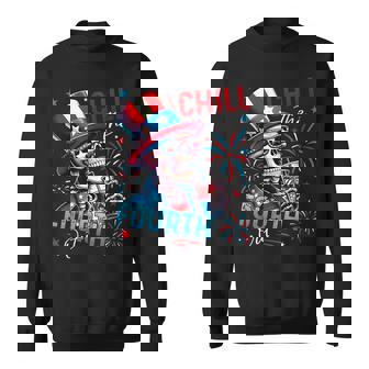Chill The Fourth Out Skeleton 4Th Of July Patriotic Sweatshirt | Mazezy