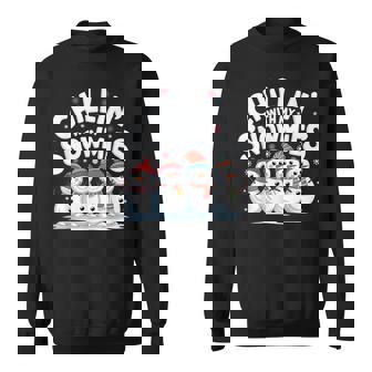 Chilling With Mynowmies 冬の雪だるまファミリーデザイン スウェットシャツ - Kawaiitshirt