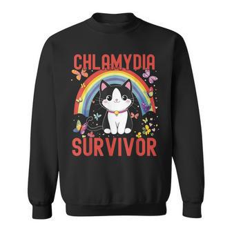 Chlamydia Survivor Inappropriate Adult Meme Cat Sweatshirt - Thegiftio UK