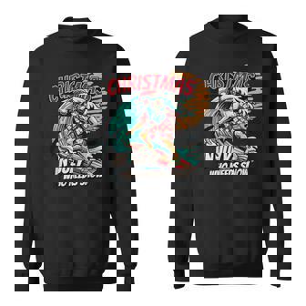 Christmas In July Santa Surfing Summer Beach Vacation Outfit Sweatshirt - Monsterry