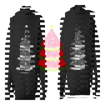 Christmas In July Tropical Holiday Watermelon Christmas Tree Sweatshirt - Thegiftio