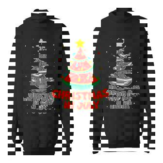 Christmas In July Watermelon Tree Beach Summer Hawaii Sweatshirt - Monsterry