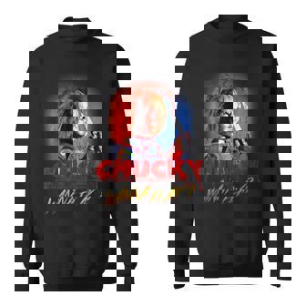 Chucky Halloween Wanna Play Sweatshirt - Thegiftio