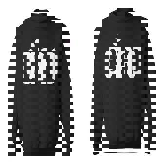 Ciao イタリア語の格言 白とピンクのミニマリスト スウェットシャツ - Kawaiitshirt