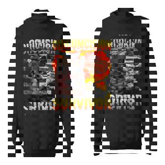 Circumcision Survivor Oddly Specific Cat Meme Cats Sweatshirt - Monsterry