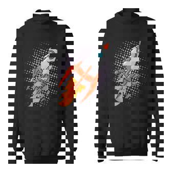 Cohete Comic Espacio Luna Misil In Mangas Camisa de entrenamiento - Regaloses