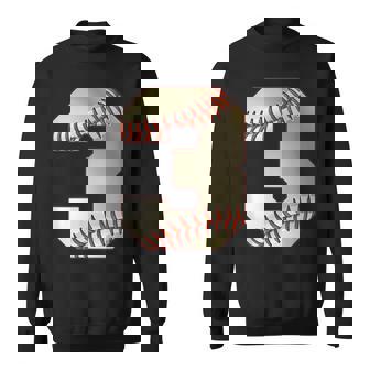 Cool 3 3番 数字 バースデーパーティー 3番目 野球 誕生日 スウェットシャツ - Kawaiitshirt