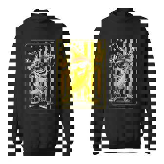 Cool Banana Rocking Graphic Retro American Flag Banana Sweatshirt | Mazezy