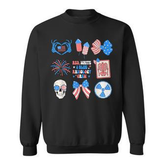 Coquette Bow 4Th Of July Radiology Department X-Ray Rad Tech Sweatshirt - Thegiftio UK