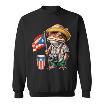 Coqui Frog Puerto Rico Puerto Rican Flag Taino Boricua Sweatshirt - Thegiftio UK