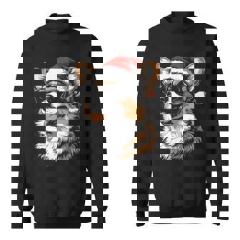 Corgi サンタハット 面白い かわいい 犬 ママ お父さん クリスマス 長袖tシャツ スウェットシャツ - Kawaiitshirt