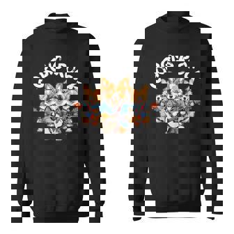 Corgis Rock かわいいコーギー犬トリオ ロックアウト ギターを弾く スウェットシャツ - Kawaiitshirt