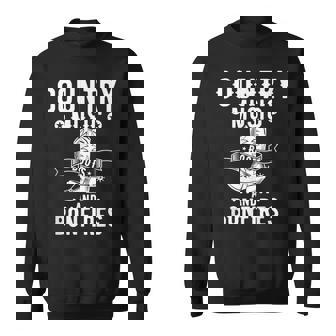 Country Music And Bonfire ウエスタンカントリーラインダンスブーツ スウェットシャツ - Kawaiitshirt