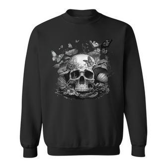 Crâne Avec Papillon Et Fleuribrante Et Champignon Sweater e - Cadeauxyz