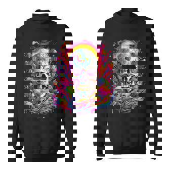 Crâne Hippie Coloré Squelette Trippy Sweater e - Cadeauxyz