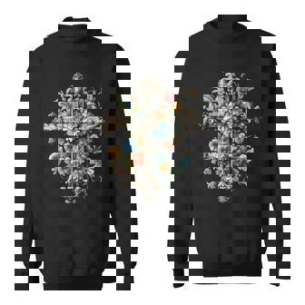 Croixpirituelle Chrétienne Fleurs Jésus Foi Croix Crucifix Sweater e - Cadeauxyz