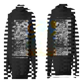 Cute Elephant Africa Van Gogh Style Starry Night Sweatshirt - Thegiftio UK