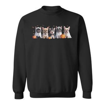 Cute French Bulldog Halloween Costume Frenchie Dog Ghost Sweatshirt - Thegiftio