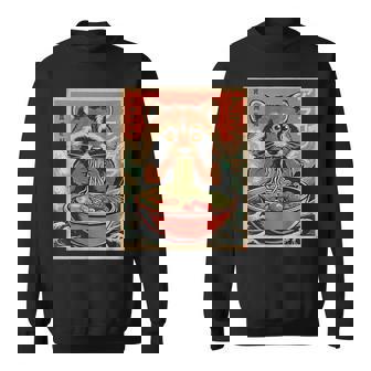 Cute Japanese Kawaii Raccoon Eating Ramen Animal Boys Sweatshirt - Thegiftio