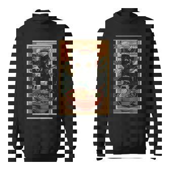 Cute Kawaii Gamer Cat Ramen Retro Japanese Cat Gaming Sweatshirt - Thegiftio