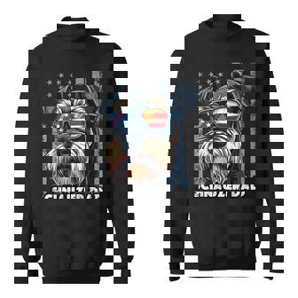 Cute Mini Schnauzer Dad Dog Fathers Day Usa Flag 4Th Of July Sweatshirt - Thegiftio
