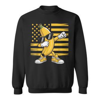 Dabbing Banana American Flag Graphic Banana Retro Sweatshirt - Thegiftio UK