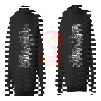 Dachshund 4Th Of July Us American Flag Doxie Dog Patriotic Sweatshirt - Thegiftio