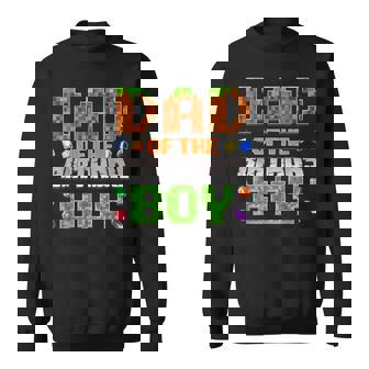Dad Of The Birthday Boy Bday Party Video Gamer Pixel Number Sweatshirt - Monsterry