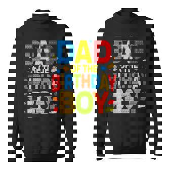 Dad Of The Birthday Boy Building Block Birthday Party Sweatshirt - Thegiftio UK