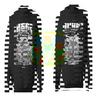 Dad Dadcraft Gamer For Happy Father's Day Gaming Pixel Sweatshirt | Mazezy
