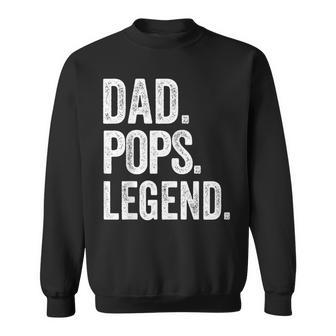 Dad Pops Legend Vintage Distressed Bold Pops Graphic Sweatshirt - Thegiftio UK