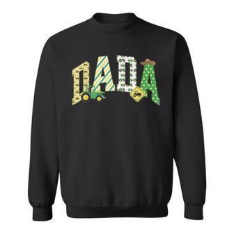 Dada Of The Birthday Boy Tractors Farm Trucks Family Party Sweatshirt - Thegiftio UK