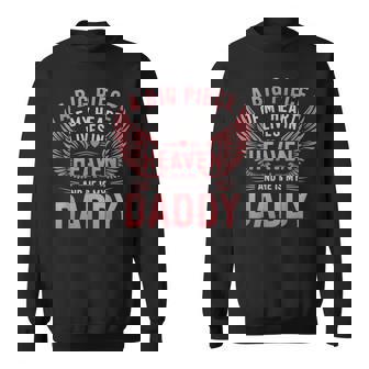 Daddy In Heaven Memorial Big Piece My Heart Lives In Sweatshirt - Thegiftio UK