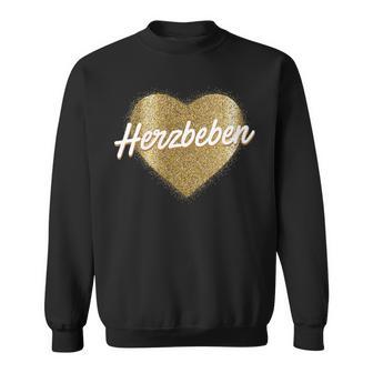 Damen Herzbeben Liebe Gefühl Herz Freizeit Gold Mit-Ausschnitt Sweatshirt - Geschenkecke