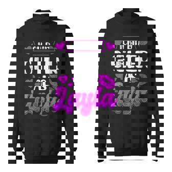 Damen Mallorca Party Outfit Geiler Als Layla Lustig Malle Mit-Ausschnitt Sweatshirt - Geschenkecke