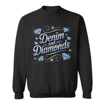 Denim And Diamonds For Ladies Denim With Diamonds Women's Sweatshirt - Thegiftio UK