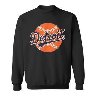 Detroit Vintage Retro Throwback Baseball Fan Sweatshirt - Thegiftio UK