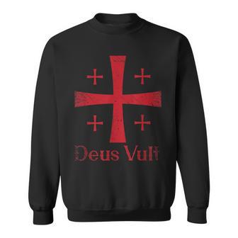Deusult Gott Will Es Lateinischer Tempelritter Sweatshirt - Geschenkecke