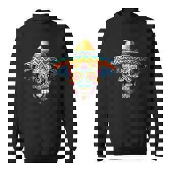 Dia De Los Muertos Sugar Skull Sombrero Day Of Dead Men Sweatshirt - Thegiftio