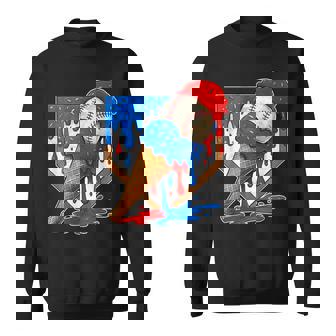 Distressed Baseball Boys Ice Cream Drip Baseball Boys Youth Sweatshirt - Monsterry