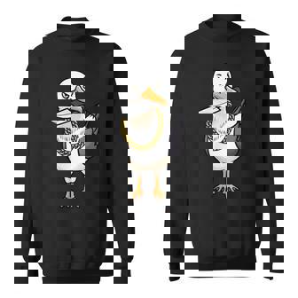 Divertida Gaviota Con Cuchillo Pájaro Aves Marinas Aves Cuello Camisa de entrenamiento - Regaloses