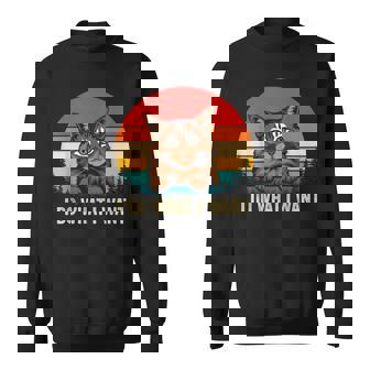 I Do What I Want Cat レトロ ヴィンテージ 面白い 猫好き スウェットシャツ - Kawaiitshirt