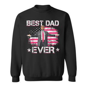Drapeau Américain Trump 2025 Best Dad Ever Pour La Fête Des Pères Patriotique Sweater e - Cadeauxyz