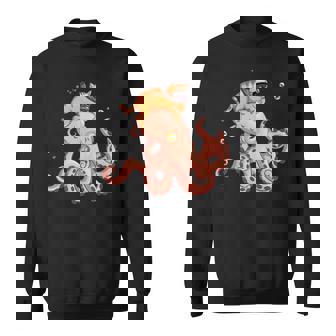 Drôle De Chat Chevauchant La Pieuvre Sweater e - Cadeauxyz