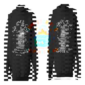 Dumpster Fire Response Team Chaos Meme Kawaii Employee Sweatshirt - Monsterry