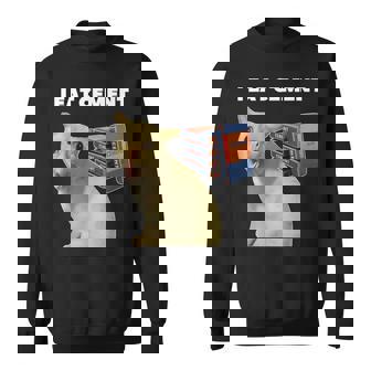 I Eat Cement Cursed Cat Weirdpecific Meme スウェットシャツ - Kawaiitshirt